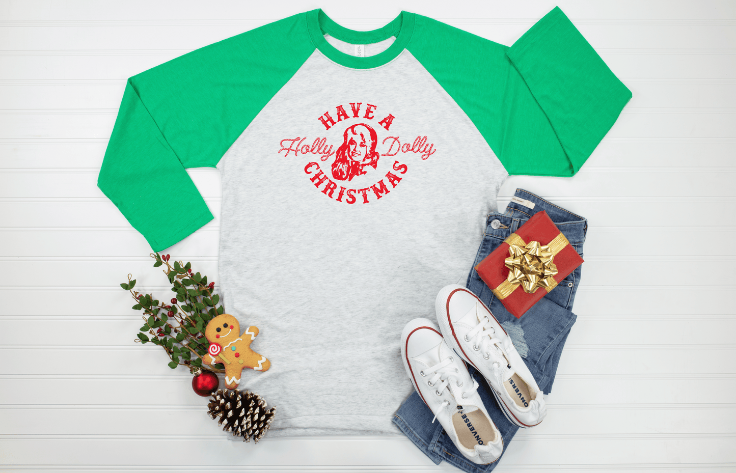 Holly Dolly Christmas Raglan