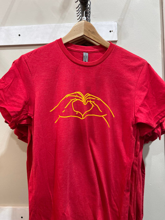 KC Heart Hands Red Tee--Youth Sizes